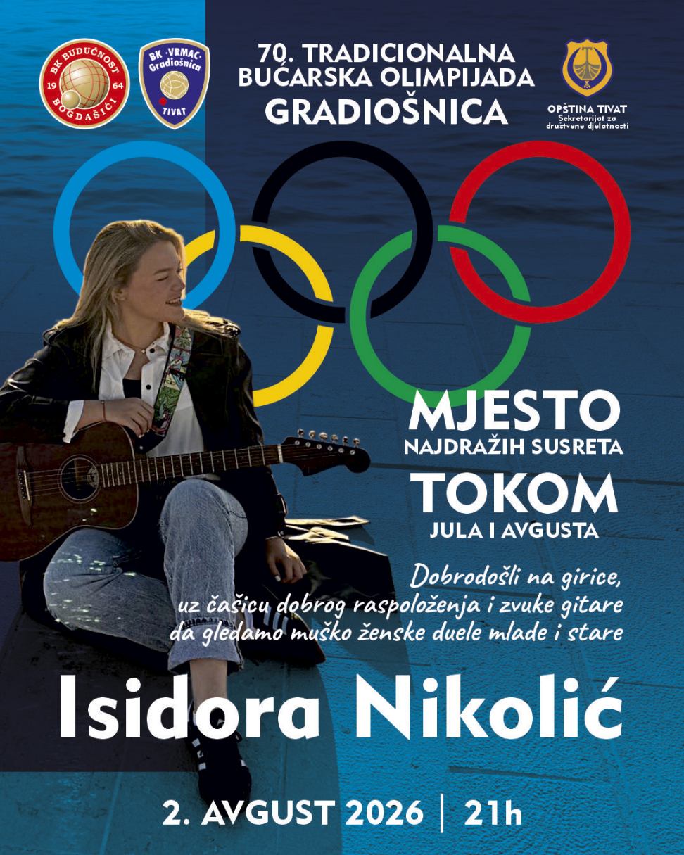 Isidora Nikolić 2. avgusta sa početkom u 21h